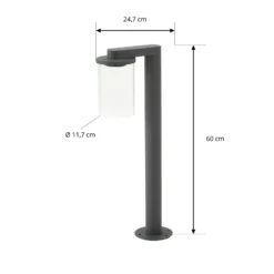 Lucande LED-pylväsvalaisin Beelia, antrasiitti, 60 cm, uurrettu
