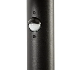 Lucande LED-pylväsvalaisin Elune, musta, liiketunnistin, IP44, 77 cm