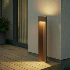 Lucande LED-pylväsvalaisin Kaholo, ruskea, 90 cm, IP44