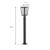 Lucande LED-pylväsvalaisin Lynx, 95,5 cm, musta, IP65