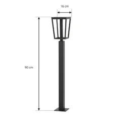 Lucande LED-pylväsvalaisin Lynx, 95,5 cm, musta, IP65