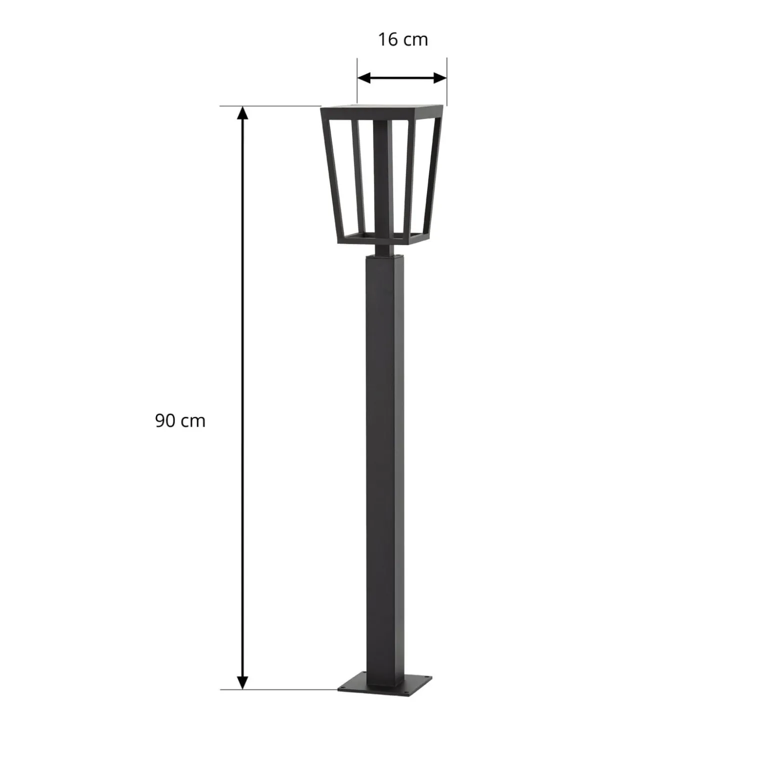 Lucande LED-pylväsvalaisin Lynx, 95,5 cm, musta, IP65