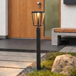 Lucande LED-pylväsvalaisin Lynx, 95,5 cm, musta, IP65