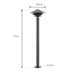 Lucande LED-pylväsvalaisin Montaro, 110 cm, antrasiitti, liiketunnistin