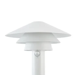 Lucande LED-pylväsvalaisin Montaro, 110 cm, valkoinen, liiketunnistin