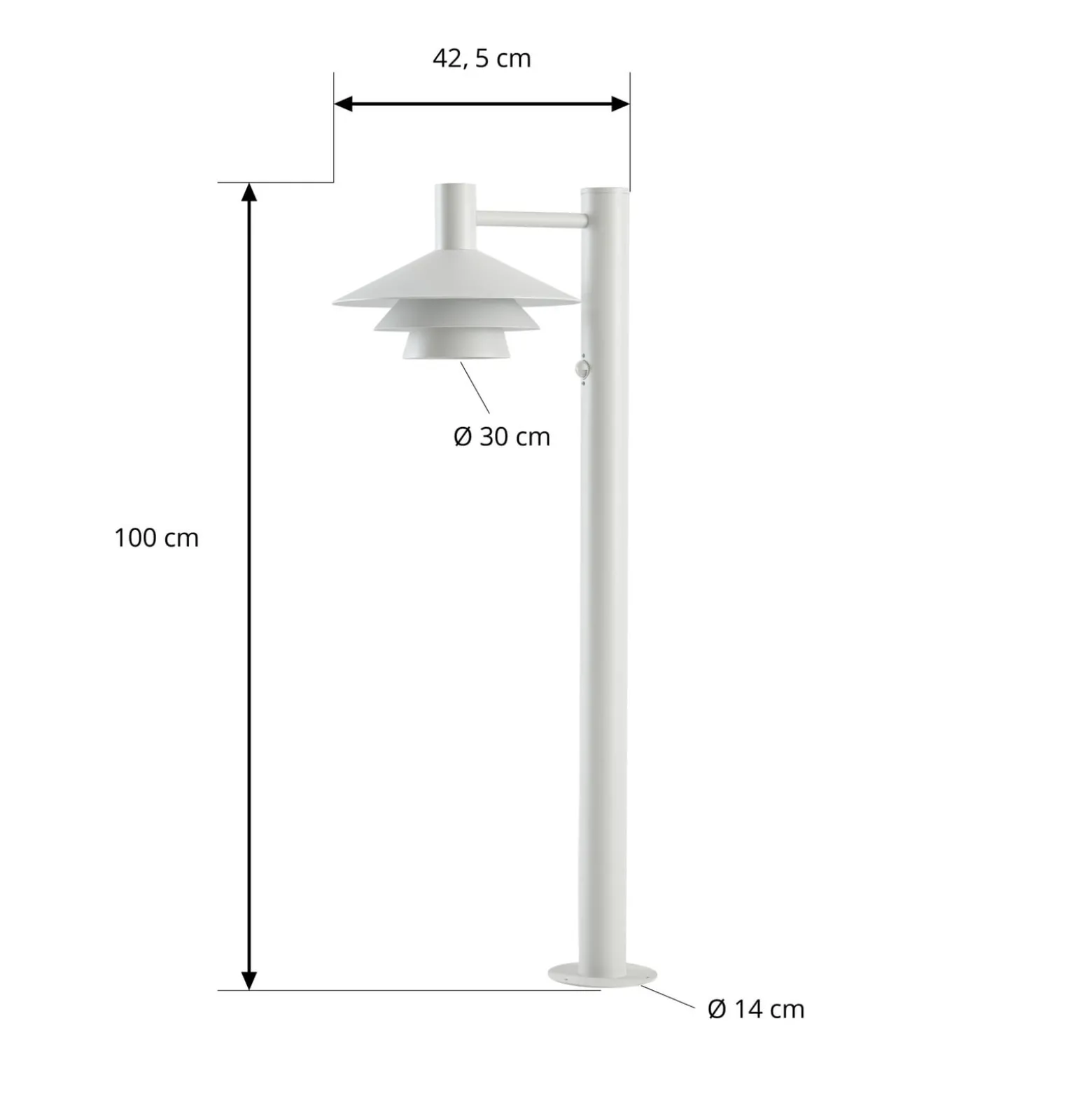 Lucande LED-pylväsvalaisin Montaro, 100 cm, valkoinen, liiketunnistin
