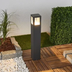 Lucande LED-pylväsvalaisin Nicola, 65 cm, antrasiitti, P 54