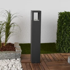 Lucande LED-pylväsvalaisin Nicola, 65 cm, antrasiitti, P 54