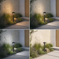 Lucande LED-pylväsvalaisin Nirella, 60 cm, musta, CCT, IP65
