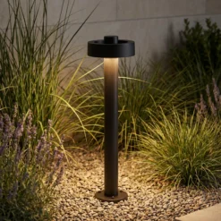 Lucande LED-pylväsvalaisin Nirella, 60 cm, musta, CCT, IP65