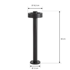 Lucande LED-pylväsvalaisin Nirella, 60 cm, musta, CCT, IP65