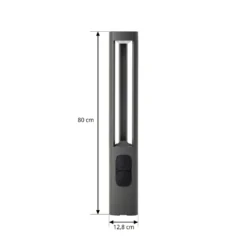 Lucande LED-pylväsvalaisin Pirron, korkeus 80 cm, pistorasia, IP54