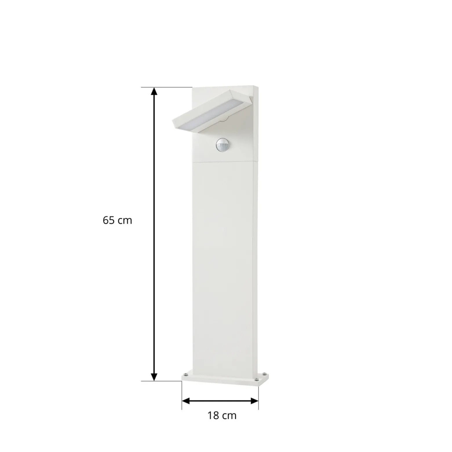 Lucande LED-pylväsvalaisin Silvan, valkoinen, 65 cm, liiketunnistin, IP54