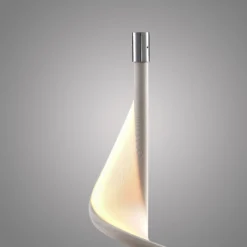 Lucande LED-pöytävalaisin Edano, 60 cm, valkoinen, tekstiili, himmennettävä