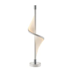 Lucande LED-pöytävalaisin Edano, 60 cm, valkoinen, tekstiili, himmennettävä