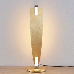 Lucande LED-pöytävalaisin Marija, kullanvärinen, himmennettävä, 62 cm
