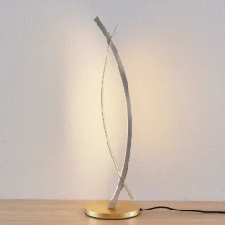 Lucande LED-pöytävalaisin Marija, kullanvärinen, himmennettävä, 62 cm