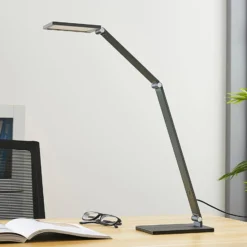 Lucande LED-pöytävalaisin Mion, 41 cm, kulmikas, himmennettävä