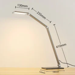 Lucande LED-pöytävalaisin Mion, 41 cm, kulmikas, himmennettävä