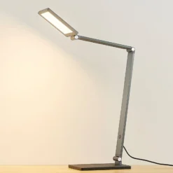 Lucande LED-pöytävalaisin Mion, 41 cm, kulmikas, himmennettävä