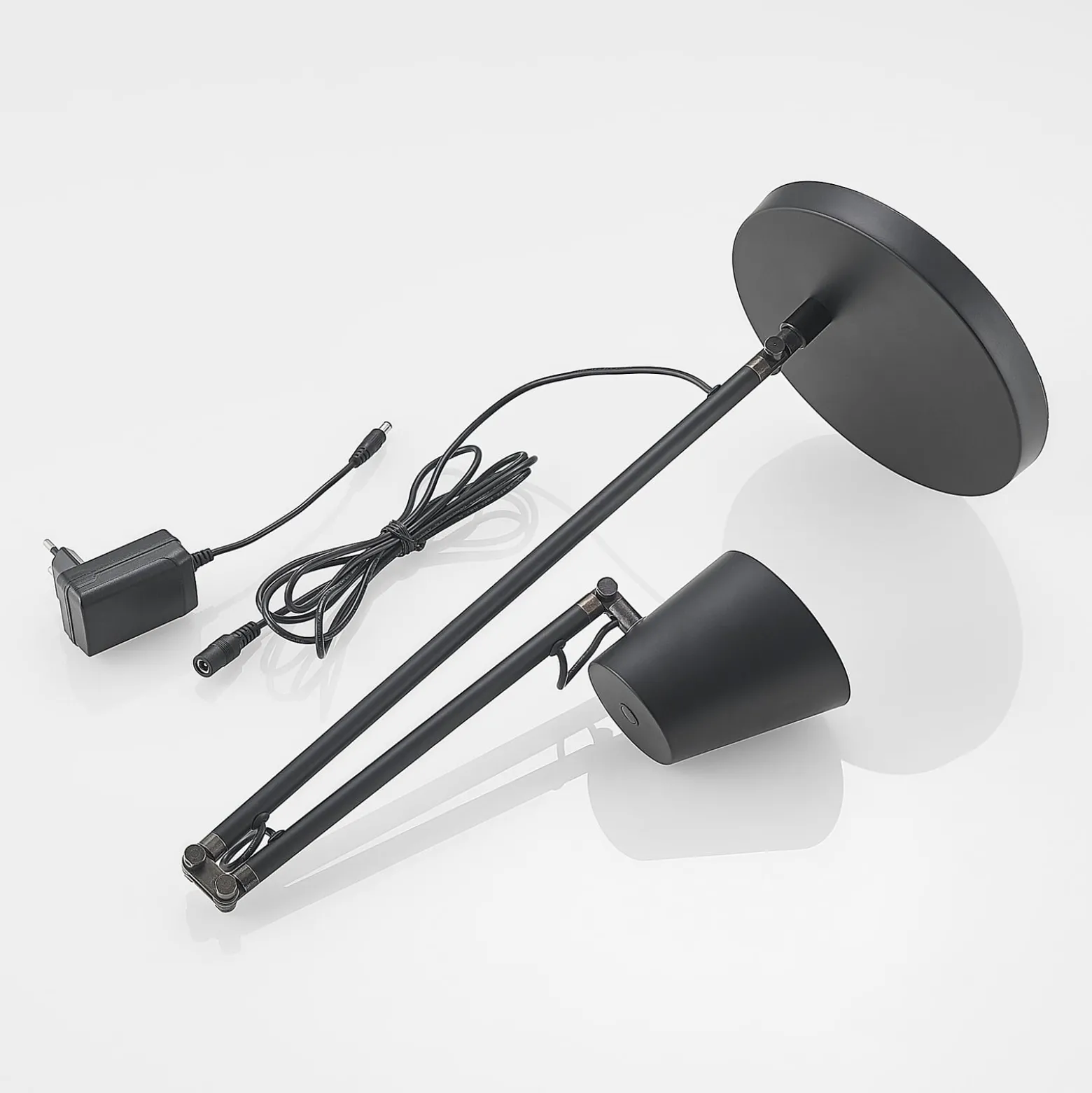 Lucande LED-pöytävalaisin Tarris, korkeus 46 cm, musta