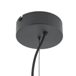 Lucande LED-riippuvalaisin Ariadne, Ø57 cm, mattamusta, 20-lamppuinen