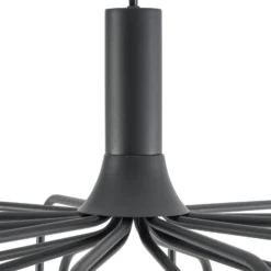 Lucande LED-riippuvalaisin Ariadne, Ø57 cm, mattamusta, 20-lamppuinen