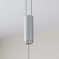 Lucande LED-riippuvalaisin Arnik, 180 cm, nikkelin värinen, himmennettävä