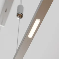 Lucande LED-riippuvalaisin Arnik, 140 cm, nikkelin värinen, himmennettävä