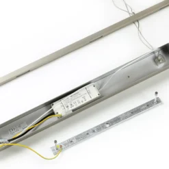 Lucande LED-riippuvalaisin Arnik, 140 cm, nikkelin värinen, himmennettävä