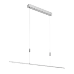 Lucande LED-riippuvalaisin Arnik, 140 cm, nikkelin värinen, himmennettävä
