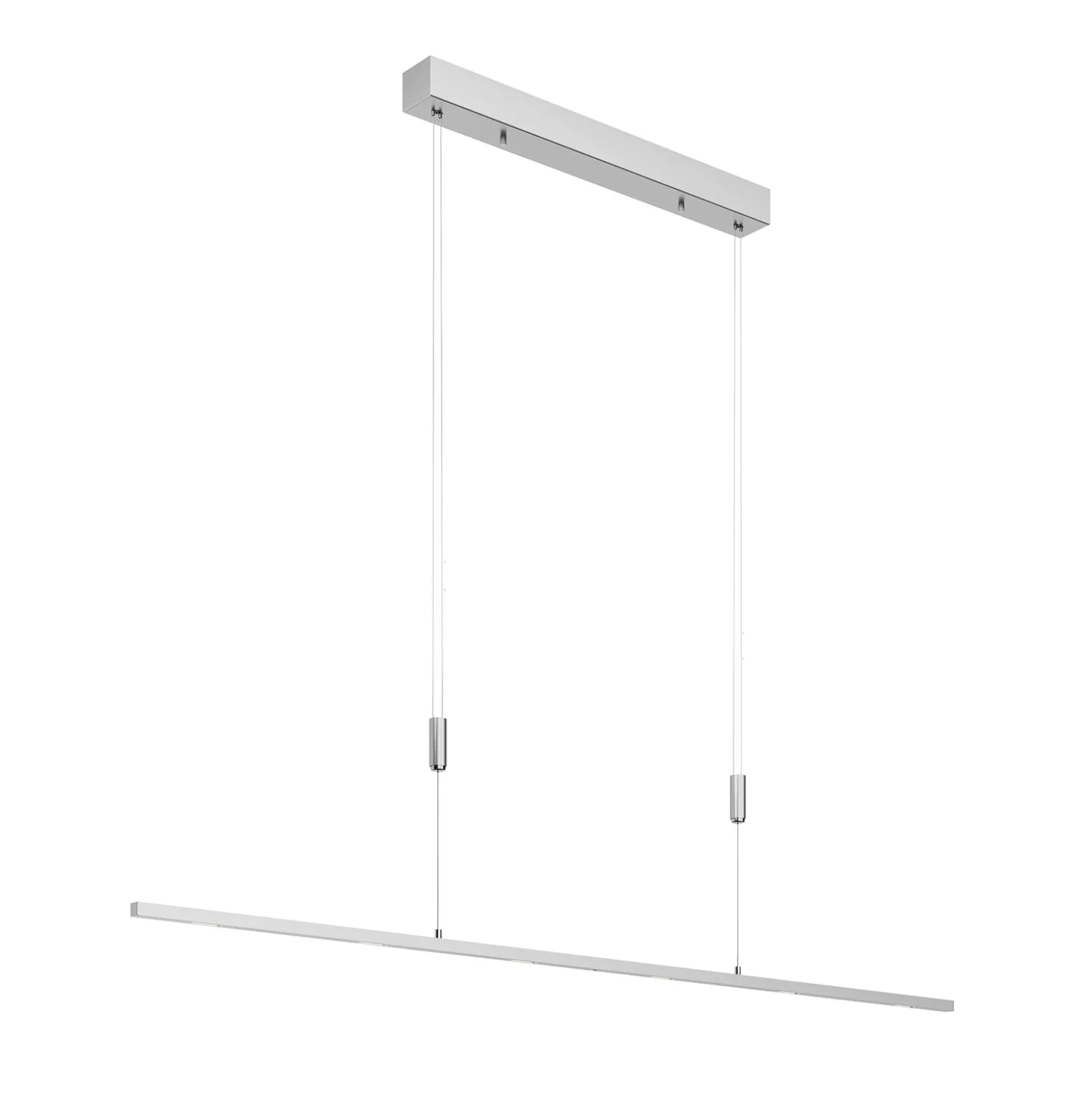 Lucande LED-riippuvalaisin Arnik, 140 cm, nikkelin värinen, himmennettävä