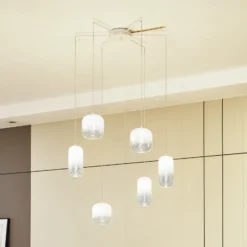 Lucande LED-riippuvalaisin Avelina, valkoinen, 6 valoa