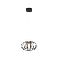 Lucande LED-riippuvalaisin Birger, Ø 39cm, musta/kultainen