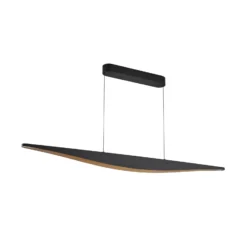 Lucande LED-riippuvalaisin Clavit, musta, 140 cm, himmennettävä
