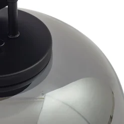 Lucande LED-riippuvalaisin Dain, 1-lamppuinen, savunharmaa, lasi