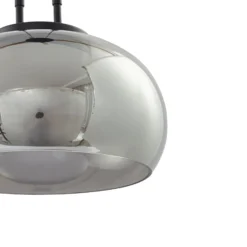 Lucande LED-riippuvalaisin Dain, 1-lamppuinen, savunharmaa, lasi