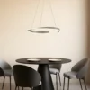 Lucande LED-riippuvalaisin Eloura, hopea, Ø58cm, metalli, CCT