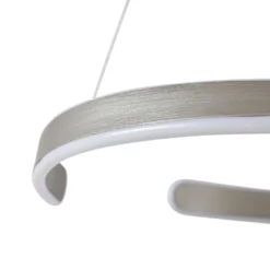 Lucande LED-riippuvalaisin Eloura, hopea, Ø58cm, metalli, CCT
