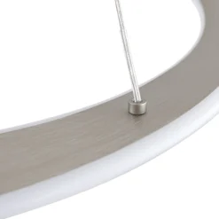 Lucande LED-riippuvalaisin Eloura, hopea, Ø58cm, metalli, CCT