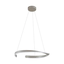 Lucande LED-riippuvalaisin Eloura, hopea, Ø58cm, metalli, CCT