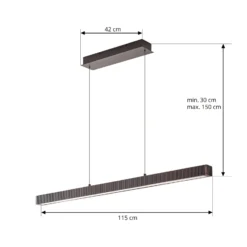 Lucande LED-riippuvalaisin Emara, tumma puu, tammi, CCT