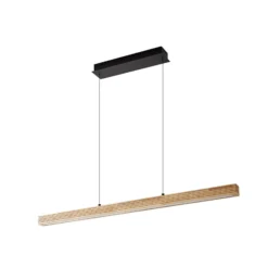 Lucande LED-riippuvalaisin Emara, vaalea puu, tammi, CCT