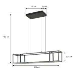 Lucande LED-riippuvalaisin Estante, musta, himmennettävä