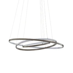 Lucande LED-riippuvalaisin Ezana, nikkeli, metalli, Ø 80 cm