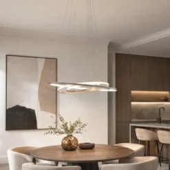 Lucande LED-riippuvalaisin Ezana, nikkeli, metalli, Ø 80 cm