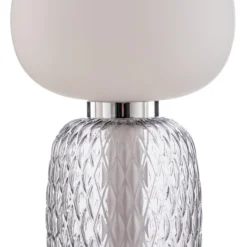 Lucande LED-riippuvalaisin Fedra, lasi, harmaa/valkoinen, Ø 17 cm