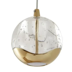 Lucande LED-riippuvalaisin Hayley, Ø 25 cm, 3-valo, kulta, lasi