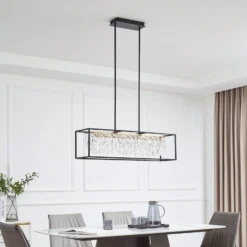 Lucande LED-riippuvalaisin Kassi, musta, rauta, himmennettävä, 90 cm