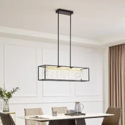 Lucande LED-riippuvalaisin Kassi, musta, rauta, himmennettävä, 90 cm